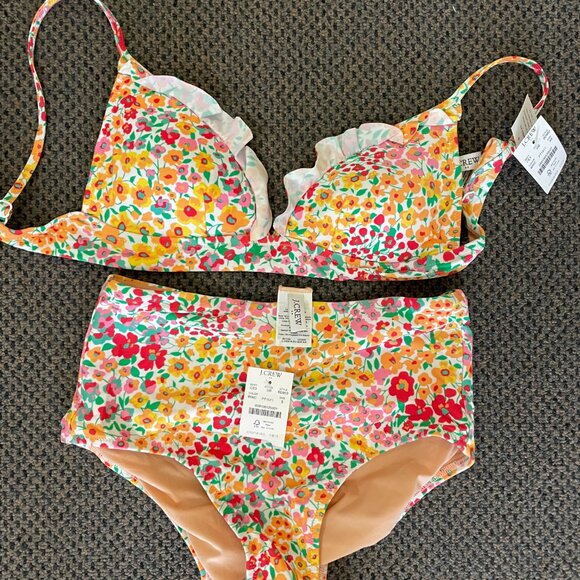 NWT J Crew High Waisted Bikini Set (bottoms S, top XS) - Picture 4 of 4
